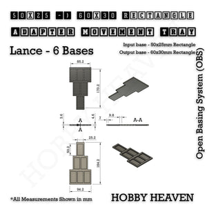 Square and Rectangle Movement Trays Adapters for Tabletop Games