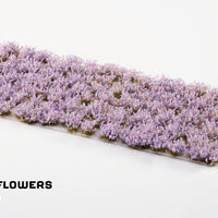 Close-up of Gamers Grass Lavender Flowers tufts sheet, 6mm, 75 pieces