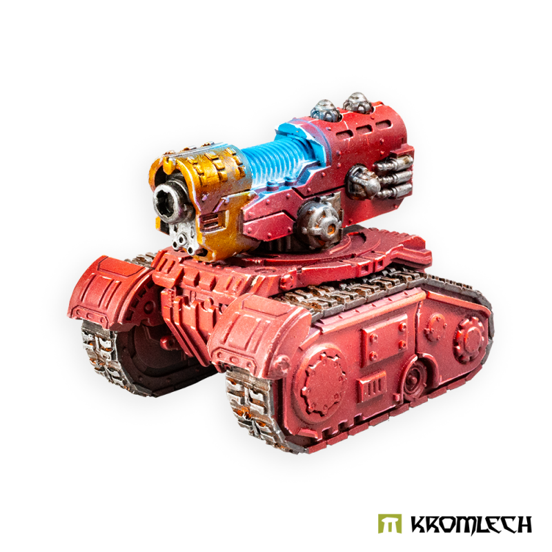 The Heavy Plasma Cannon platform painted red, three-quarter view