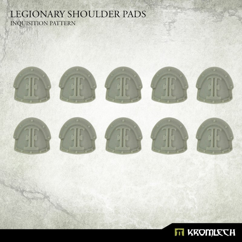 Kromlech Legionary Inquisition Pattern shoulder pads in pale resin: ten pads in two rows