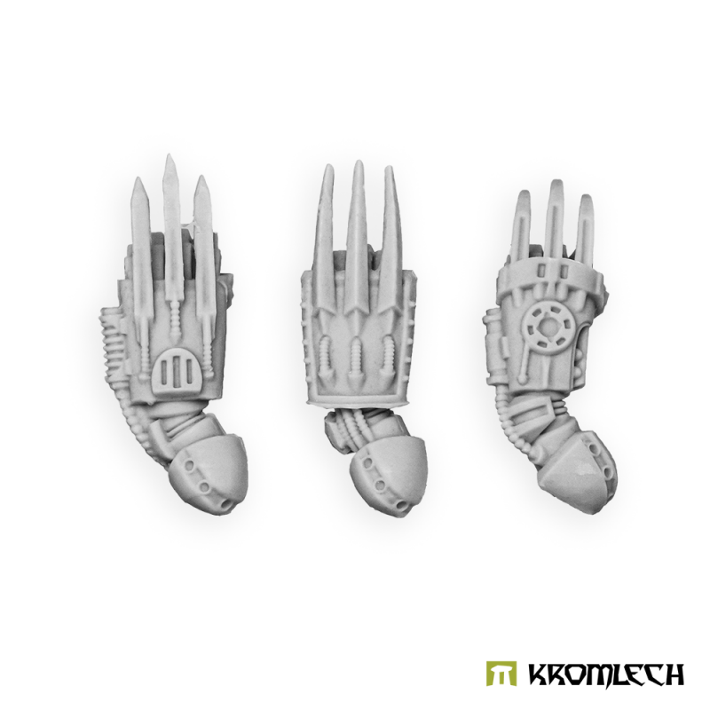 Three Kromlech Legionary Vibro Talons with left arms in pale resin