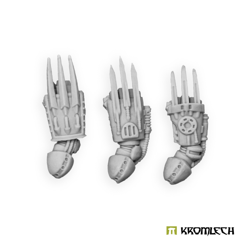 Three Kromlech Legionary Vibro Talons with right arms in pale resin