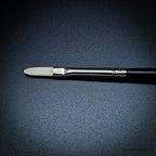 Rosemary & Co Classic Filbert size 0 long handle head close-up - Hobby Heaven