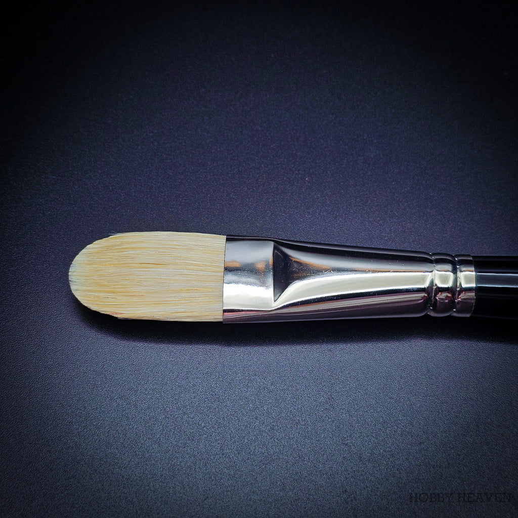 Rosemary & Co Classic Filbert size 12 long handle head close-up - Hobby Heaven