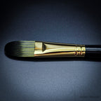 Rosemary & Co Evergreen Filbert size 12 long handle head close-up - Hobby Heaven