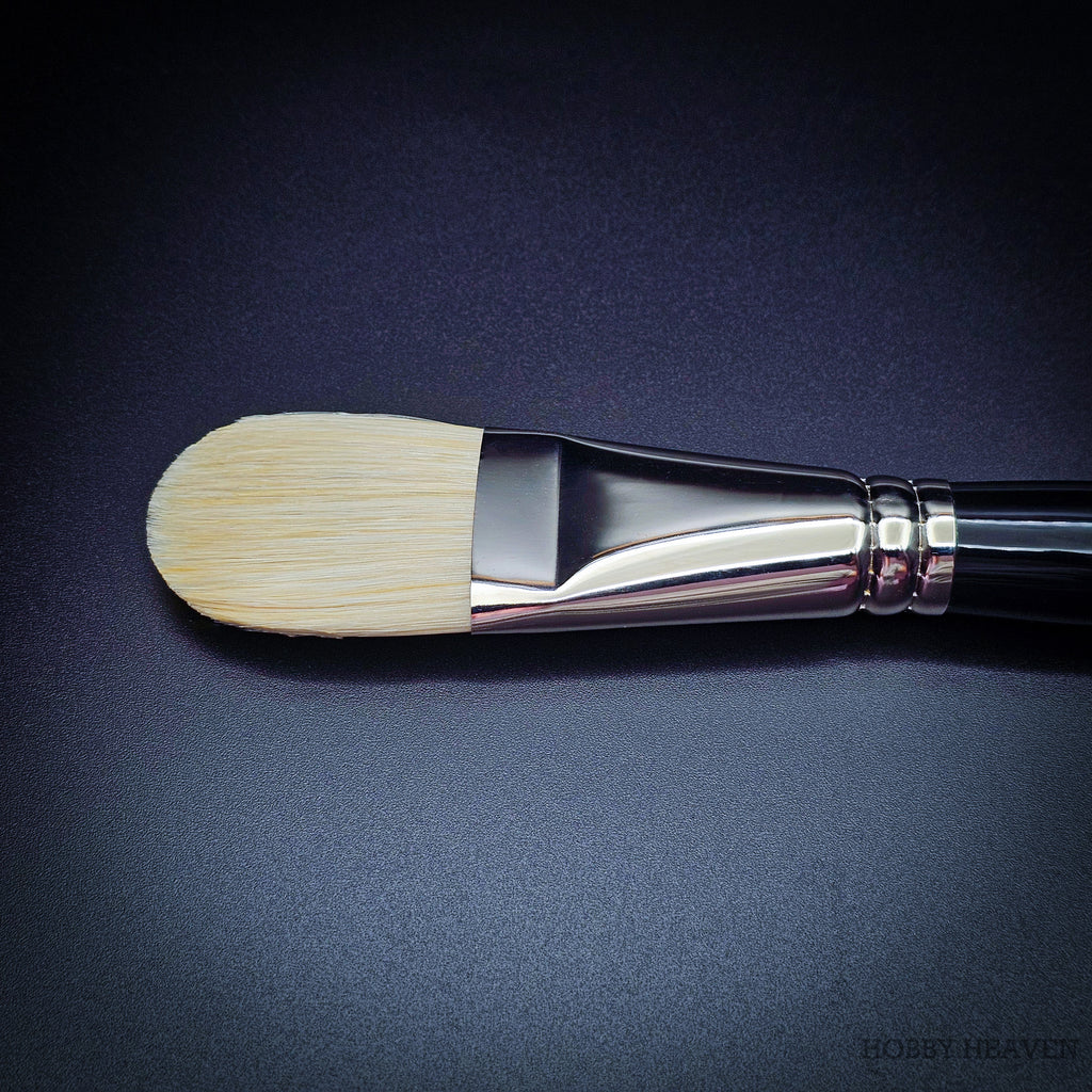 Rosemary & Co Classic Filbert size 16 long handle head close-up - Hobby Heaven