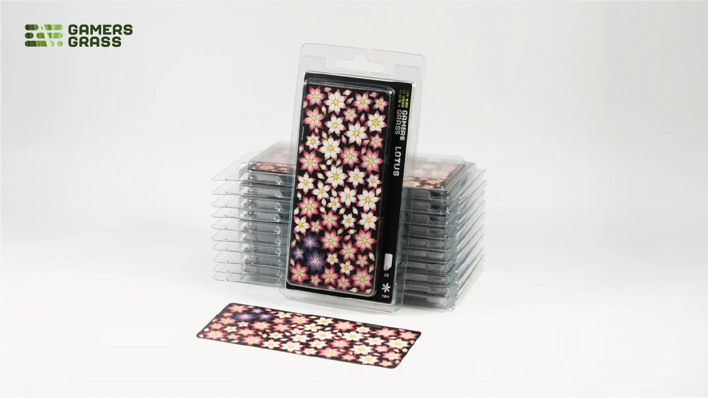 Gamers Grass Lotus Flower blister pack with uncut carrier sheet showing all 42 flower petal groups