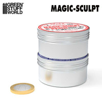 Magic Sculpt epoxy modelling putty stacked containers with coin for scale
