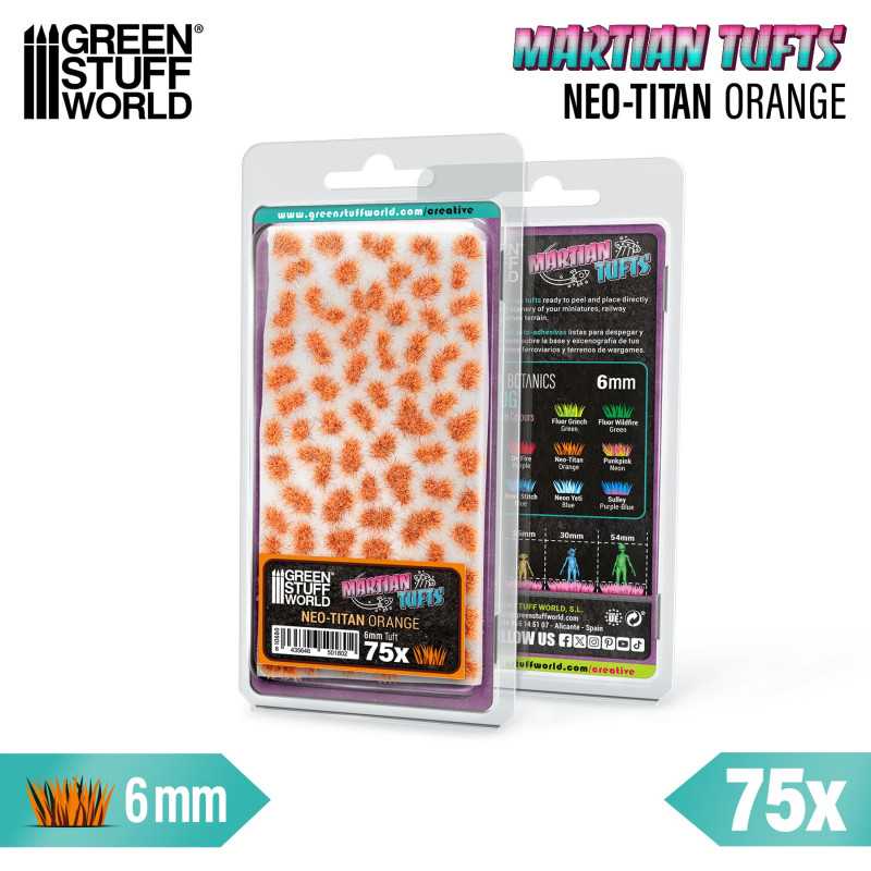 Green Stuff World Martian Fluor Tufts 6 mm – Neon Alien Grass Range (Choose Colour) – 75 Self-Adhesive Tufts