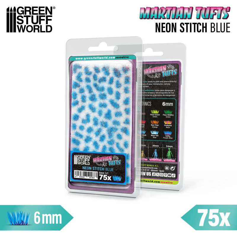 Green Stuff World Martian Fluor Tufts 6 mm – Neon Alien Grass Range (Choose Colour) – 75 Self-Adhesive Tufts