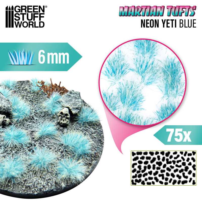 Green Stuff World Martian Fluor Tufts 6 mm – Neon Alien Grass Range (Choose Colour) – 75 Self-Adhesive Tufts