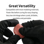 DSPIAE panel Great Versatility: skin-coloured epoxy putty kneaded between gloved fingers