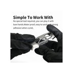 DSPIAE panel Simple To Work With: white epoxy putty pressed onto a model car body by gloved hands