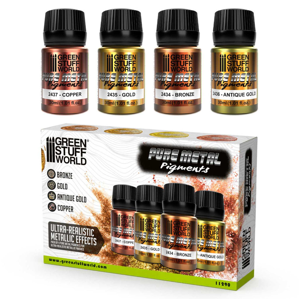 Green Stuff World Metallic Pigments Set – 4×30ml