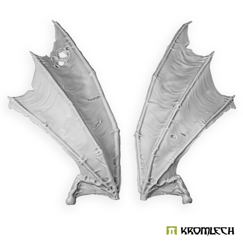 Render of the pair of monstrous creature wings in grey