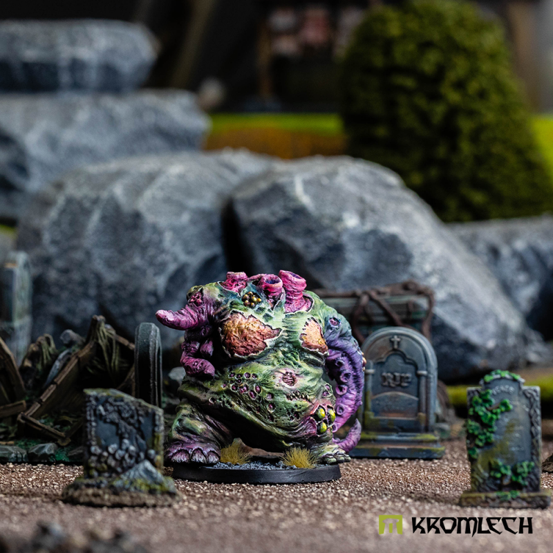 Example of use: the painted beast among gravestones on a gaming table