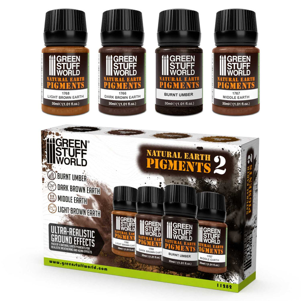 Green Stuff World Natural Earth Pigments Set No. 2 – 4×30ml