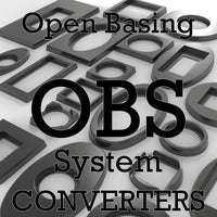 OBS Converters Pack - Various base converters for wargaming miniatures, including round, square, and oval shapes
