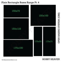 Top view of OBS rectangle bases range - Visual representation of various sizes and proportions of rectangular bases available in the Open Basing System pack
