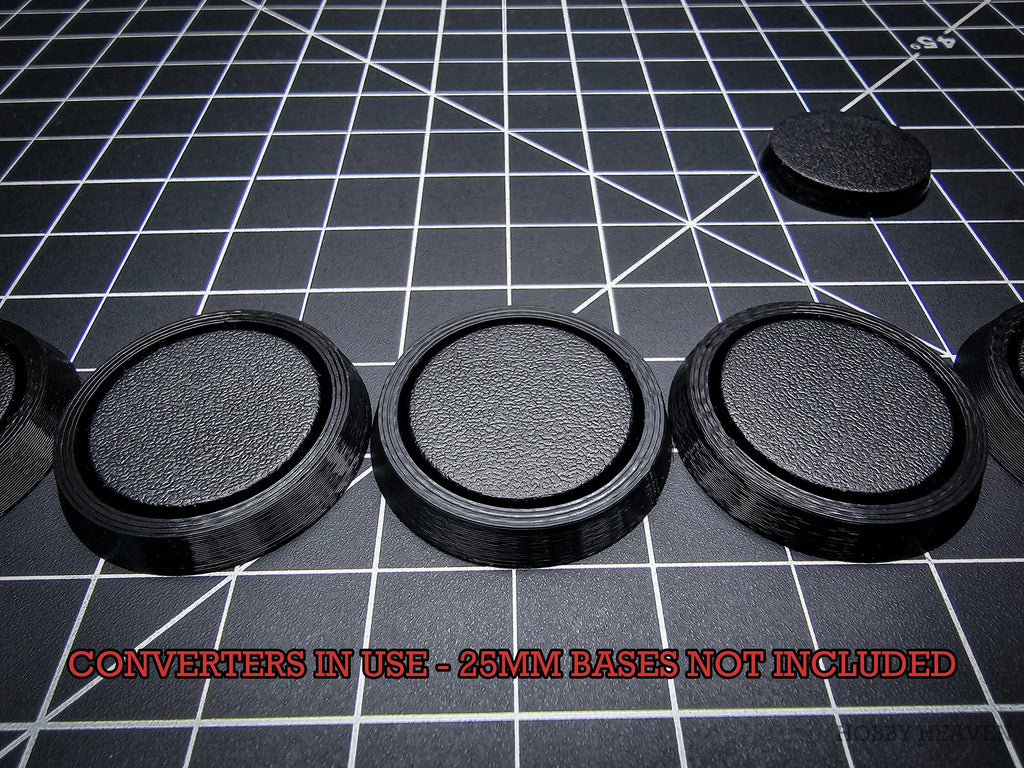 Closeup of OBS round base fitted in a converter - Detailed view showing the tight fit and design of the conversion system