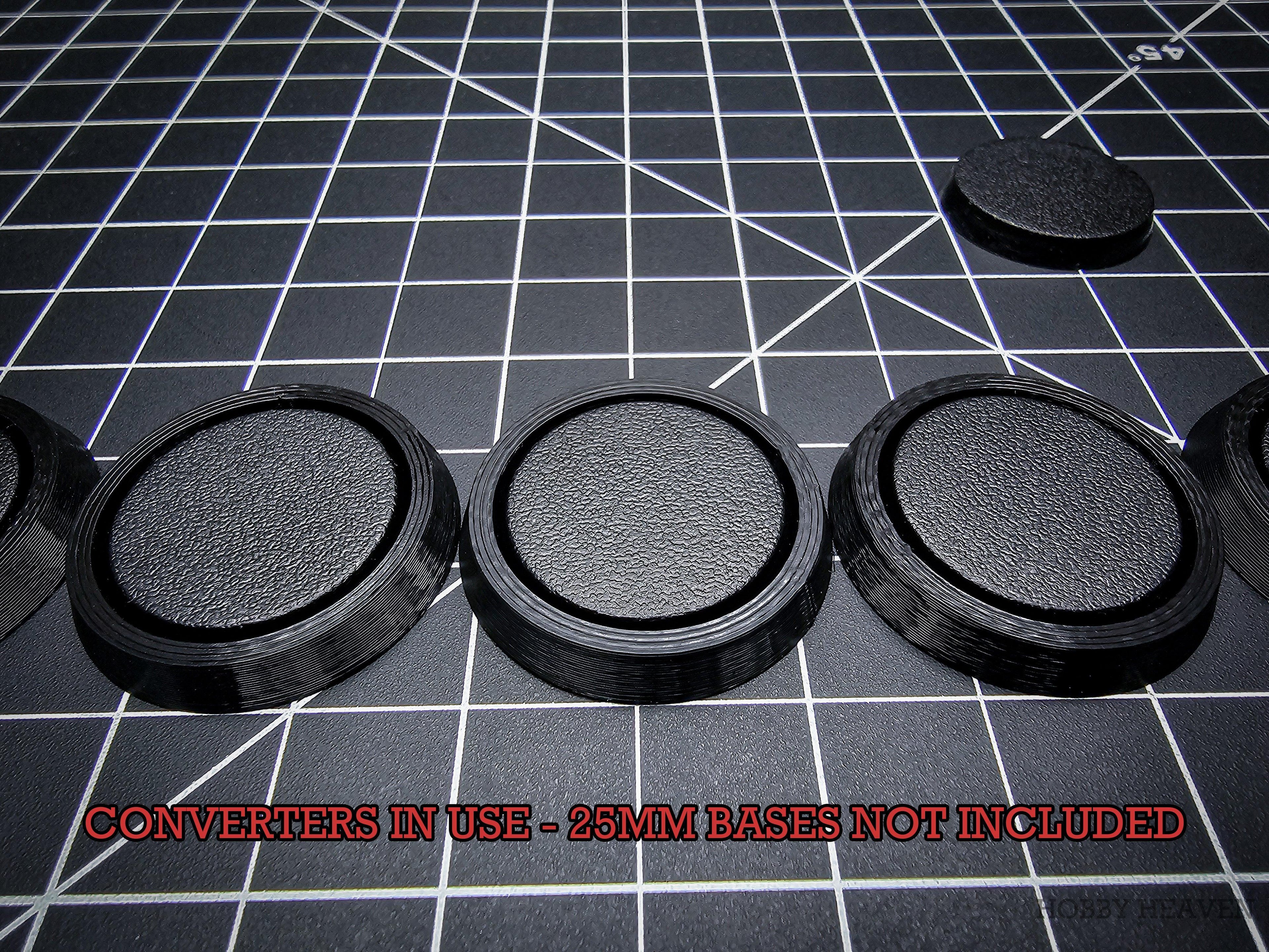 Closeup of OBS round base fitted in a converter - Detailed view showing the tight fit and design of the conversion system