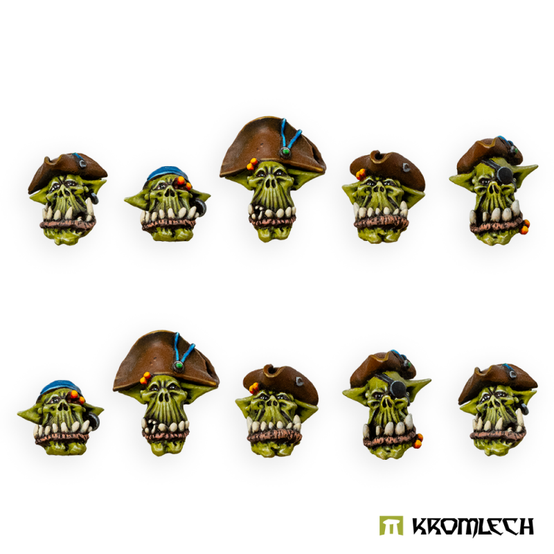 The ten painted Cutthroats heads turned to show their other side