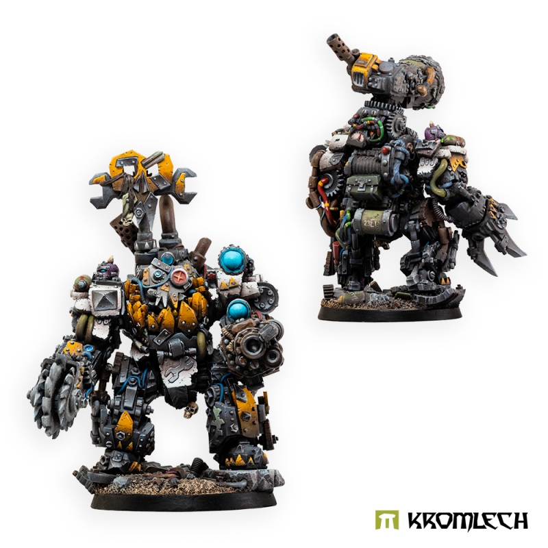 Two more painted views of the Mech-Boss, from the front and from behind