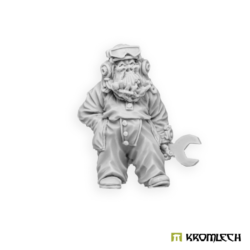 The Orc Mechanic in grey resin