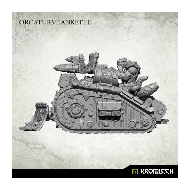 The Sturmtankette from its other side, dozer blade to the right