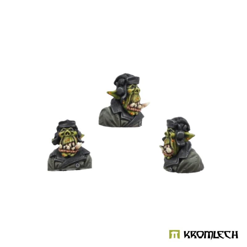 The Orc Tank Crew member in an open greatcoat with wide lapels, shown from three angles