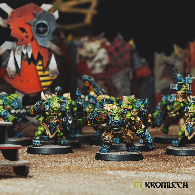 Example of use: a band of orcs wearing these heads in front of a painted war banner