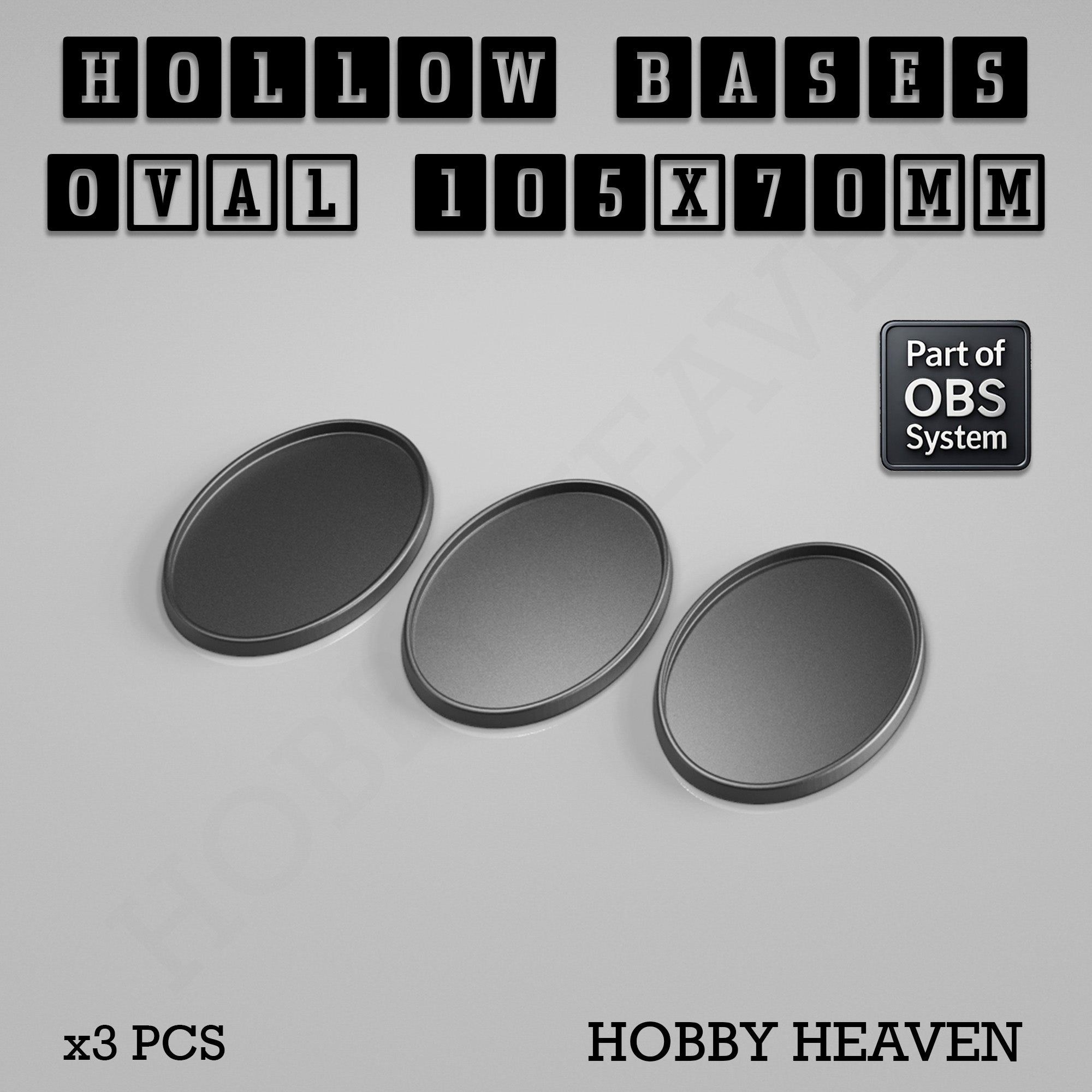 Hollow Bases Range  - Wargaming 3d Printed Bases (OBS System)