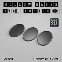 Hollow Bases Range  - Wargaming 3d Printed Bases (OBS System)
