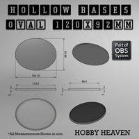 Hollow Bases Range  - Wargaming 3d Printed Bases (OBS System)
