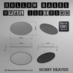 Hollow Bases Range  - Wargaming 3d Printed Bases (OBS System)