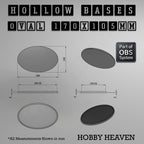 Hollow Bases Range  - Wargaming 3d Printed Bases (OBS System)