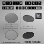 Hollow Bases Range  - Wargaming 3d Printed Bases (OBS System)