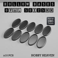 Hollow Bases Range  - Wargaming 3d Printed Bases (OBS System)
