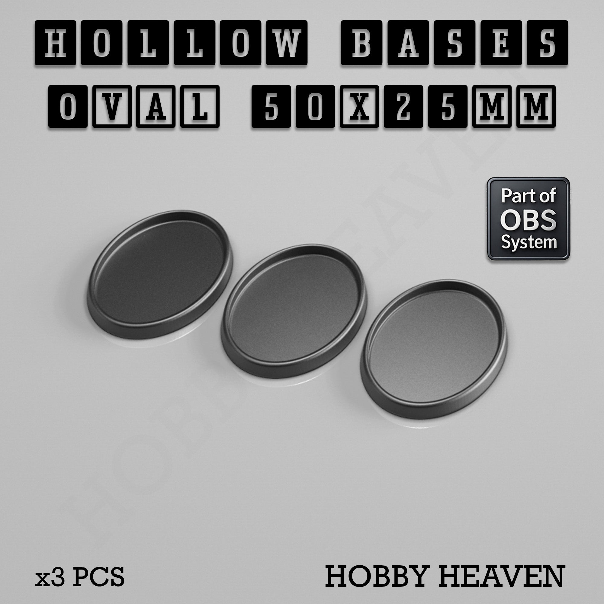 Hollow Bases Range  - Wargaming 3d Printed Bases (OBS System)