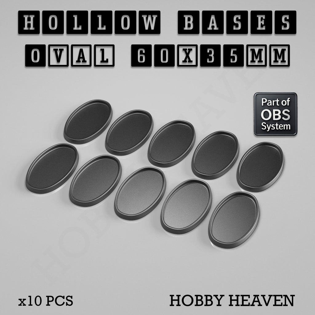 Hollow Bases Range  - Wargaming 3d Printed Bases (OBS System)
