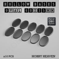 Hollow Bases Range  - Wargaming 3d Printed Bases (OBS System)
