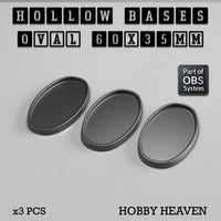 Hollow Bases Range  - Wargaming 3d Printed Bases (OBS System)
