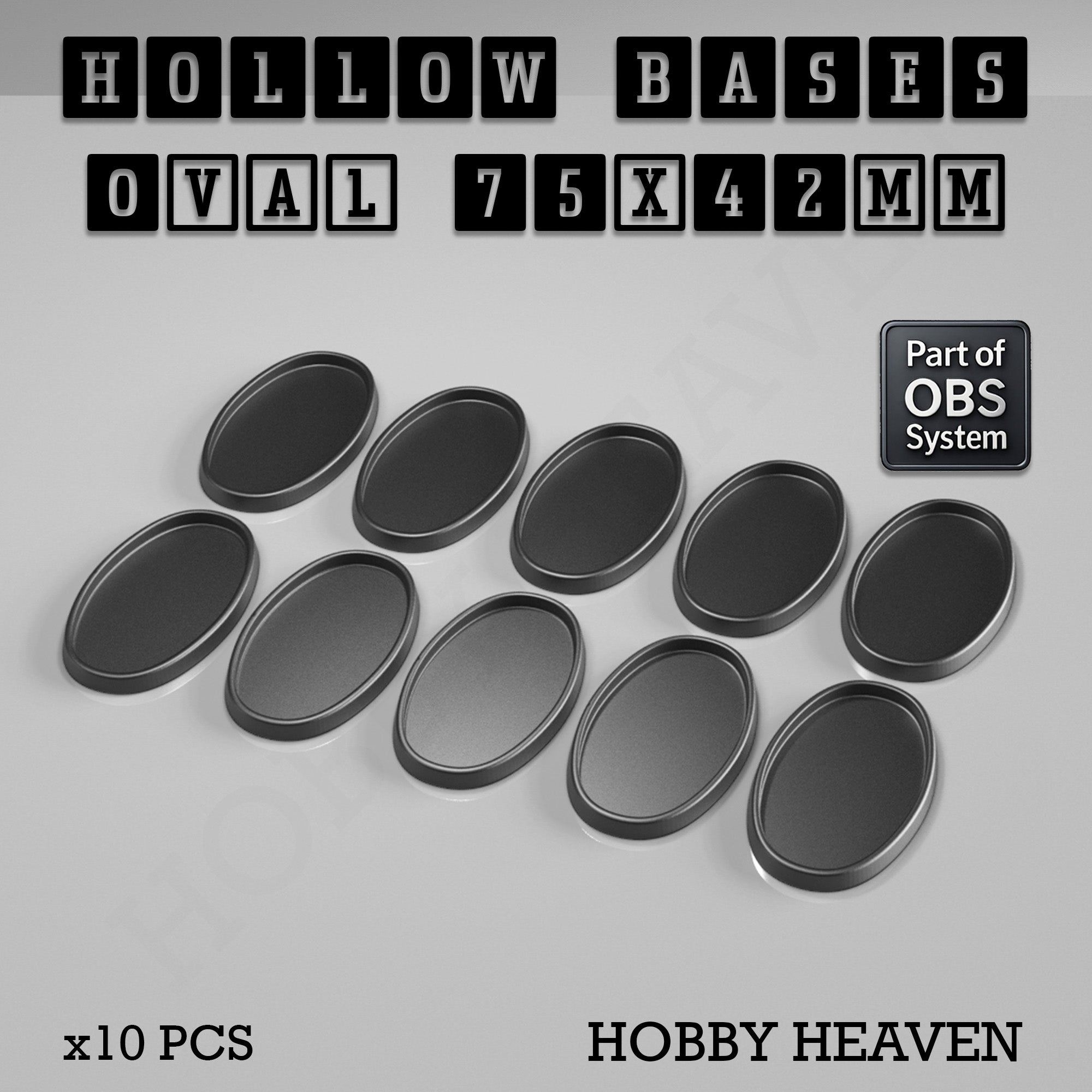 Hollow Bases Range  - Wargaming 3d Printed Bases (OBS System)