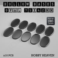 Hollow Bases Range  - Wargaming 3d Printed Bases (OBS System)
