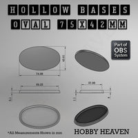 Hollow Bases Range  - Wargaming 3d Printed Bases (OBS System)
