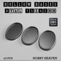 Hollow Bases Range  - Wargaming 3d Printed Bases (OBS System)
