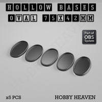 Hollow Bases Range  - Wargaming 3d Printed Bases (OBS System)

