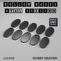 Hollow Bases Range  - Wargaming 3d Printed Bases (OBS System)
