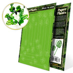 Uncoloured Paper Plants Monstera pack: green laser-cut sheet with a picture of the finished plants