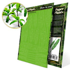 Uncoloured Paper Plants Musa Trees pack: green laser-cut sheet with a picture of the finished plants